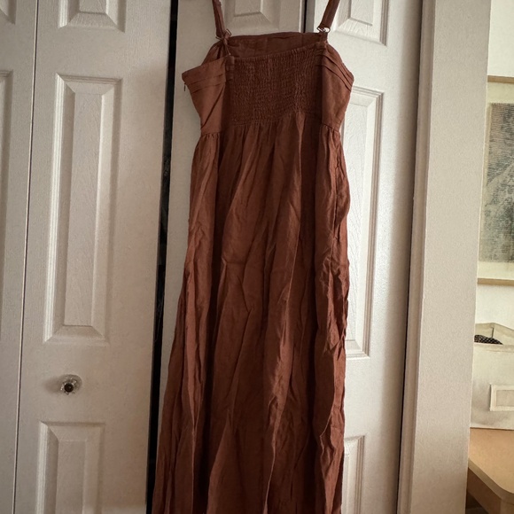 NWT Joie Rust Linen Midi Dress - Picture 3 of 4